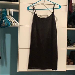 Black silk slip dress